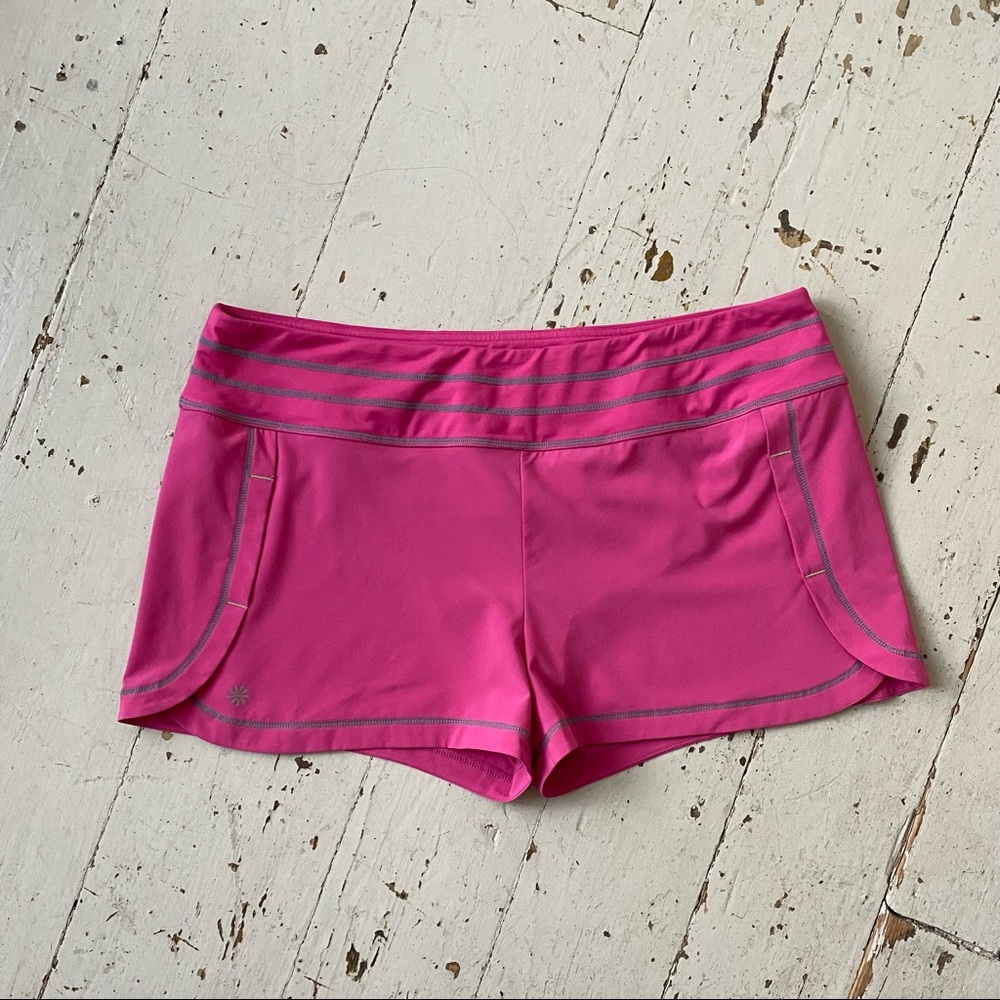 Athleta Pink Stability Running Shorts Size XL